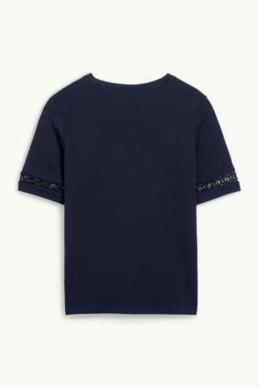 Dames - T-shirt - donkerblauw