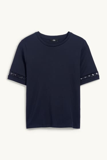 Dames - T-shirt - donkerblauw