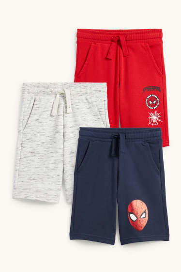 Niños - Pack de 3 - Spider-Man - bermudas deportivas - azul oscuro