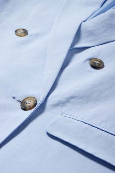 Dona - Americana llarga amb component de lli - regular fit - blau clar