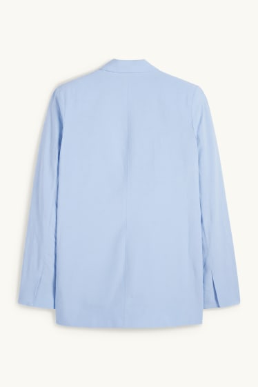 Dona - Americana llarga amb component de lli - regular fit - blau clar