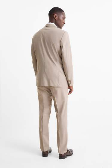 Hommes - Costume à cravate - regular fit - 4 pièces - beige