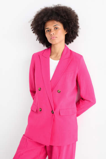 Dona - Americana llarga amb component de lli - regular fit - fúcsia