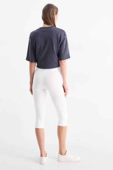 Dames - Set van 2 - basic capri-legging - zwart / wit