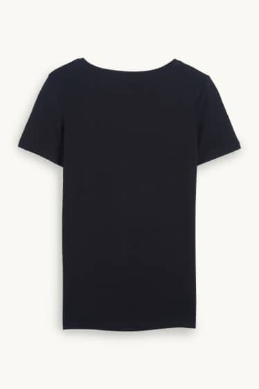 Damen - T-Shirt - Slim Fit - schwarz