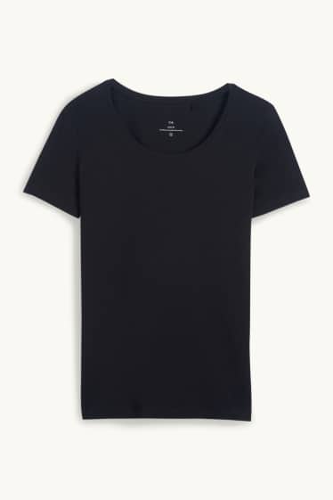 Damen - T-Shirt - Slim Fit - schwarz