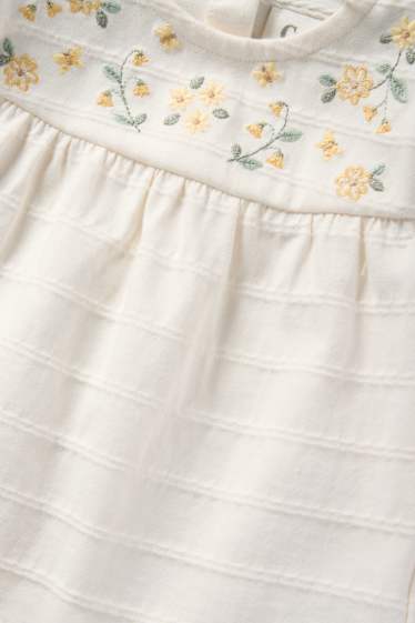 Neonate - Fiorellini - completo per neonate - 3 pezzi - bianco crema