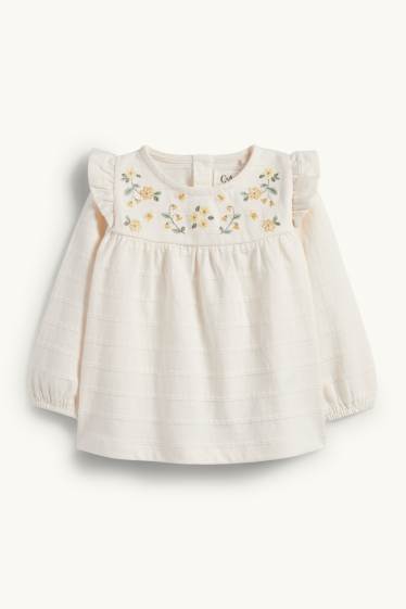 Neonate - Fiorellini - completo per neonate - 3 pezzi - bianco crema