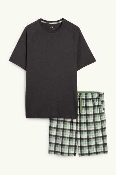 Herren - Shorty-Pyjama - grün