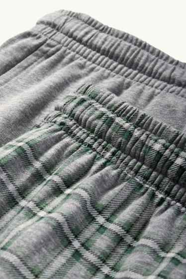 Hommes - Lot de 2 - shorts de pyjama - gris
