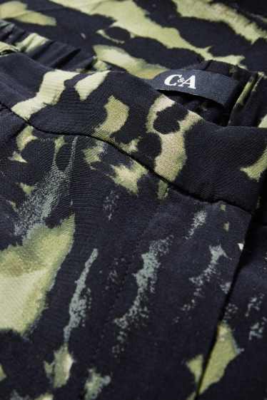 Mujer - Pantalón de tela - high waist - wide leg - estampado - verde