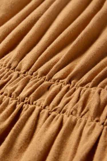 Kinder Mädchen - Kleid mit Leinen-Anteil - hellbraun