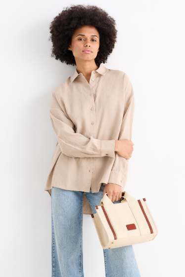 Women - Crossbody bag with detachable bag strap - beige