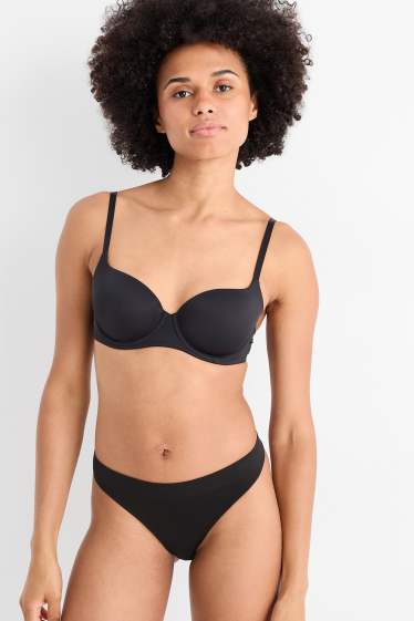 Women - Multipack of 3 - thong - seamless - black