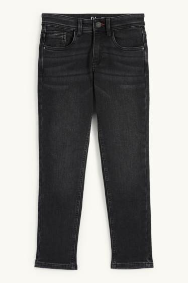 Kinder Buben - Slim Jeans - Thermojeans - Jog Denim - dunkeljeansgrau