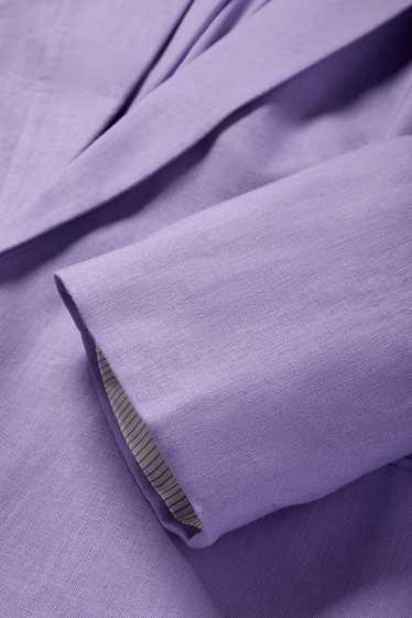 Donna - Blazer lungo - relaxed fit - misto lino - viola