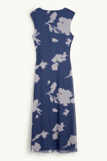 Donna - Vestito in rete - a fiori - blu