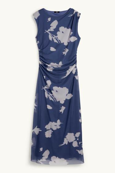 Donna - Vestito in rete - a fiori - blu