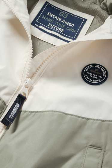 Kinder Jungen - Jacke mit Kapuze - wasserabweisend - grün