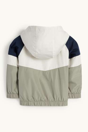 Kinder Jungen - Jacke mit Kapuze - wasserabweisend - grün