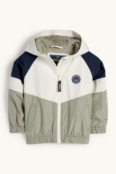 Kinder Jungen - Jacke mit Kapuze - wasserabweisend - grün