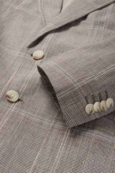 Herren - Baukasten-Sakko mit Leinen-Anteil - Regular Fit - Stretch - grau