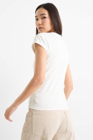 Damen - T-Shirt - cremeweiss