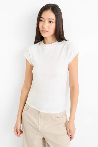 Damen - T-Shirt - cremeweiss