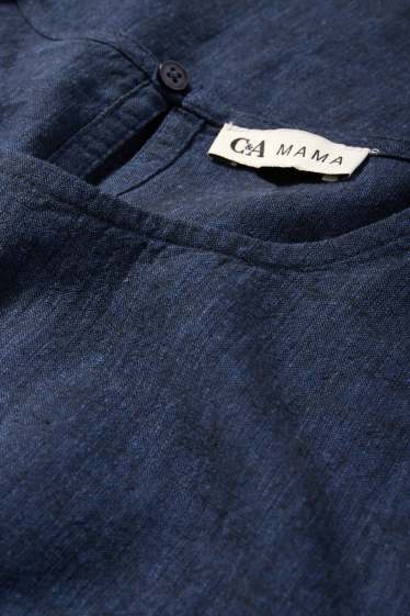 Femmes - Chemisier de grossesse - lin mélangé - bleu foncé