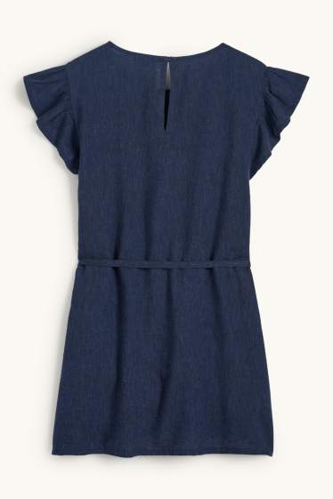 Femmes - Chemisier de grossesse - lin mélangé - bleu foncé