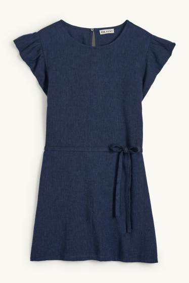 Femmes - Chemisier de grossesse - lin mélangé - bleu foncé