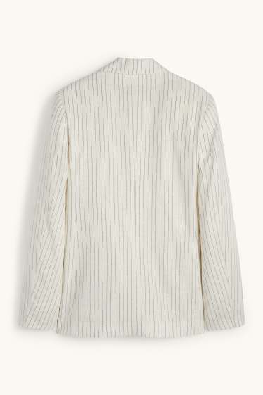 Dona - Americana formal - relaxed fit - mescla de lli - ratlla diplomàtica - blanc trencat