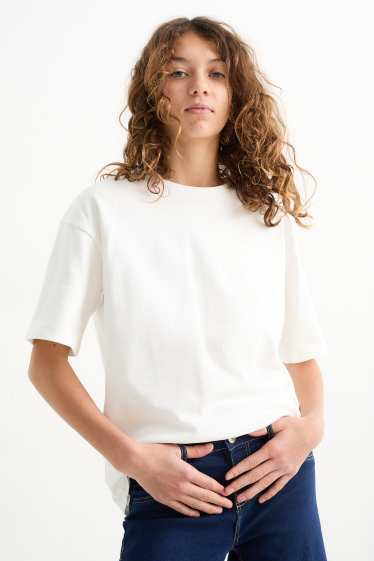 Enfants filles - Lot de 2 - T-shirts - blanc crème