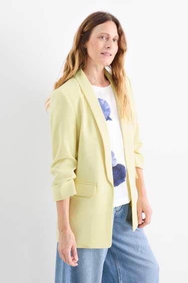 Damen - Business-Blazer - Relaxed Fit - hellgelb