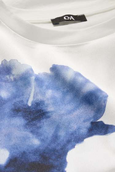 Femmes - T-shirt - blanc / bleu