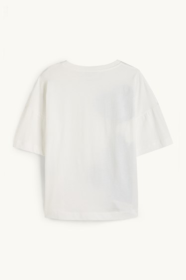 Femmes - T-shirt - blanc / bleu