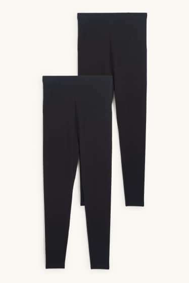 Damen - Multipack 2er - Umstands-Leggings - schwarz