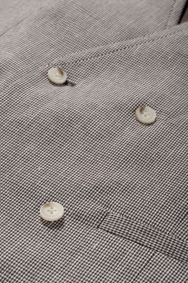 Hommes - Gilet de costume en lin mélangé - regular fit - Flex - à carreaux - beige / marron