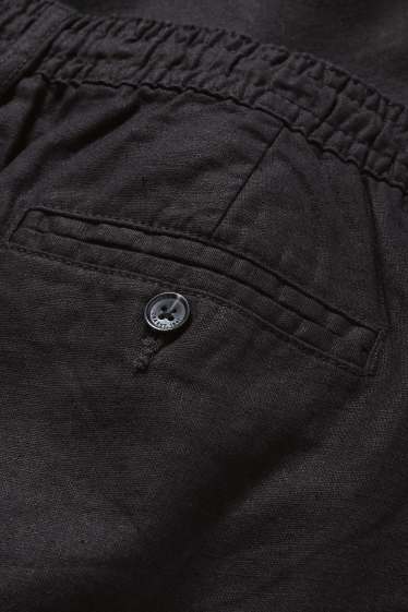 Herren - Chino - Leinen-Mix - schwarz