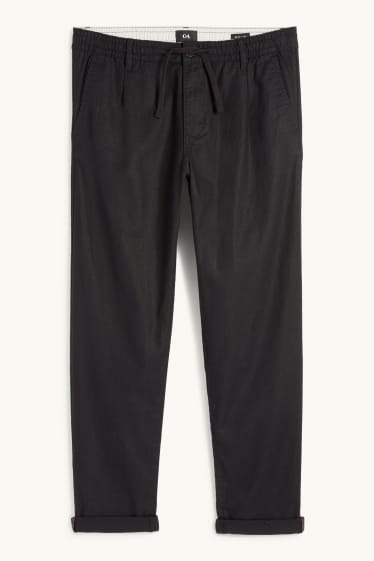 Herren - Chino - Leinen-Mix - schwarz