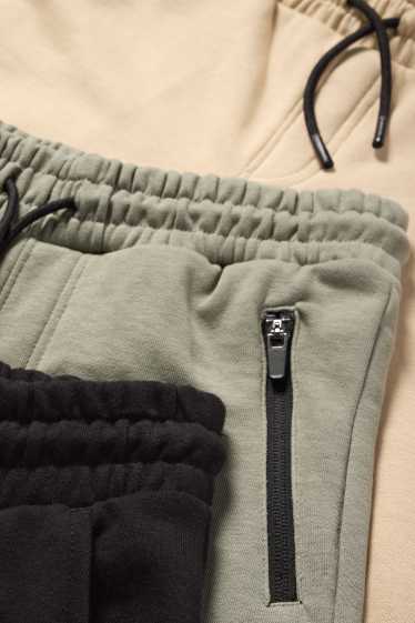 Kinder Buben - Multipack 3er - Sweat-Bermudas - schwarz / beige