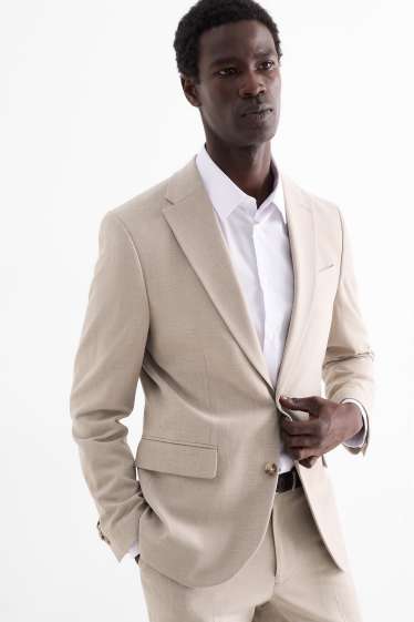Hommes - Veste de costume - slim fit - Flex - beige