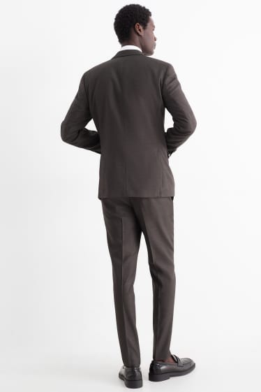Men - Suit with tie - slim fit - 4 piece - dark gray