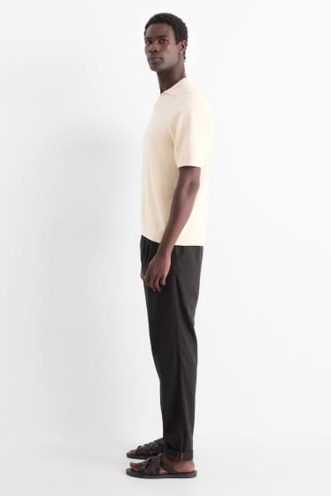 Herren - Chino - Leinen-Mix - schwarz