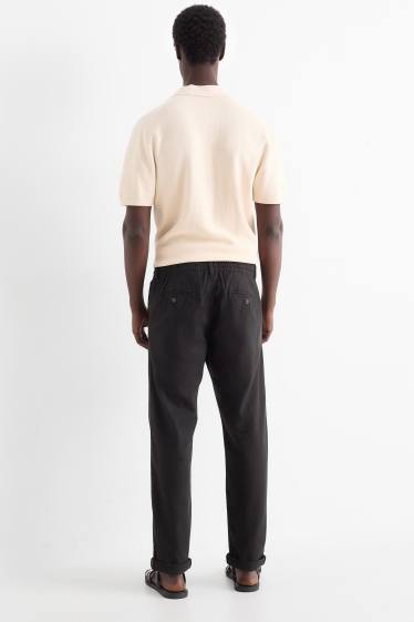 Herren - Chino - Leinen-Mix - schwarz