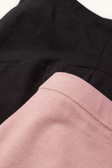 Dámské - Multipack 2 ks - těhotenské cyklistické šortky - černá/růžová