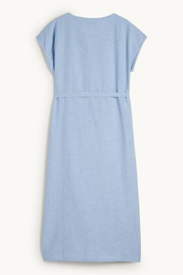Mujer - Vestido de lactancia con escote en pico - azul claro