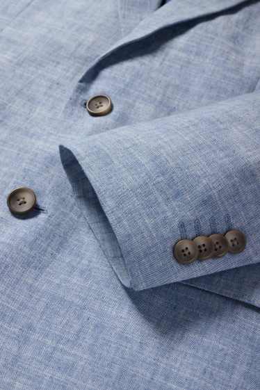 Hommes - Veste de costume en lin mélangé - regular fit - Flex - bleu