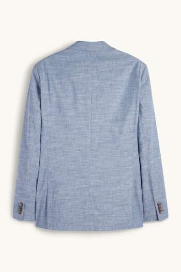 Hommes - Veste de costume en lin mélangé - regular fit - Flex - bleu