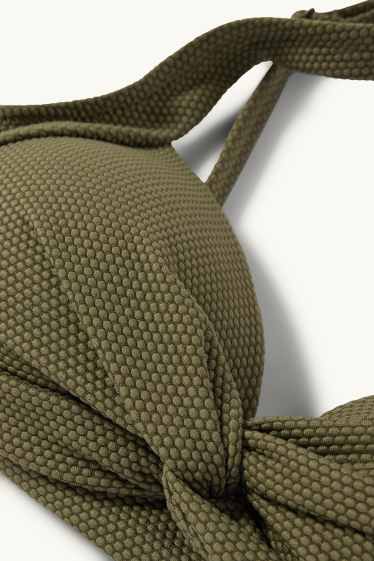 Damen - Bikini-Top mit Knotendetail - LYCRA® XTRA LIFE™ - wattiert - dunkelgrün